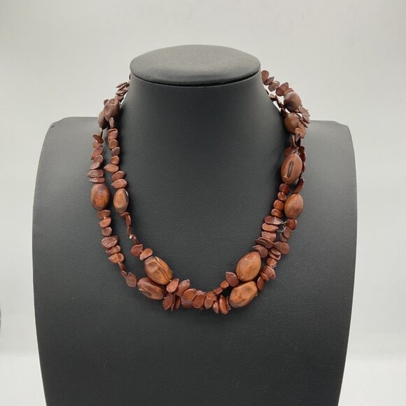 Handcrafted 16" Drop Seed and Bean Pod Necklace - Picture 2 of 4